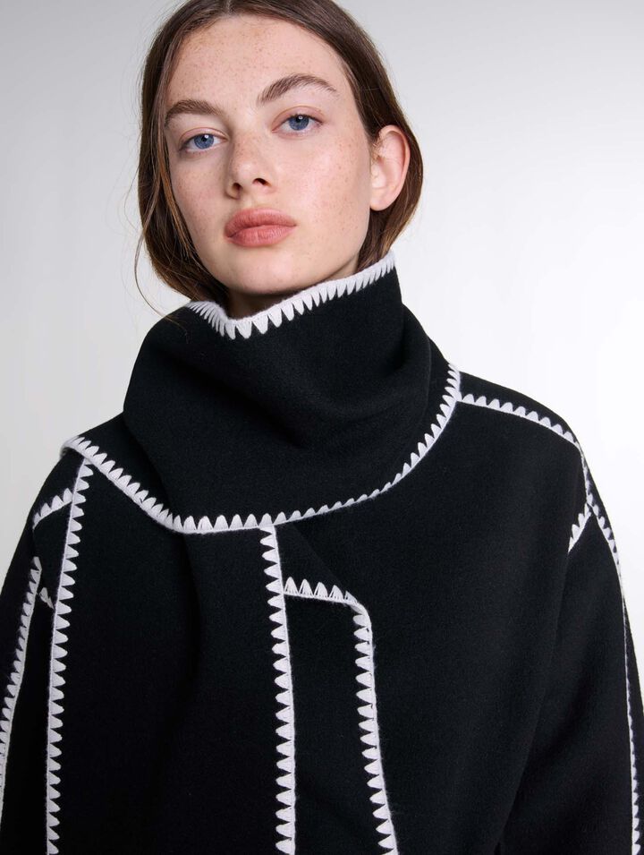 Manteau bicolore double face