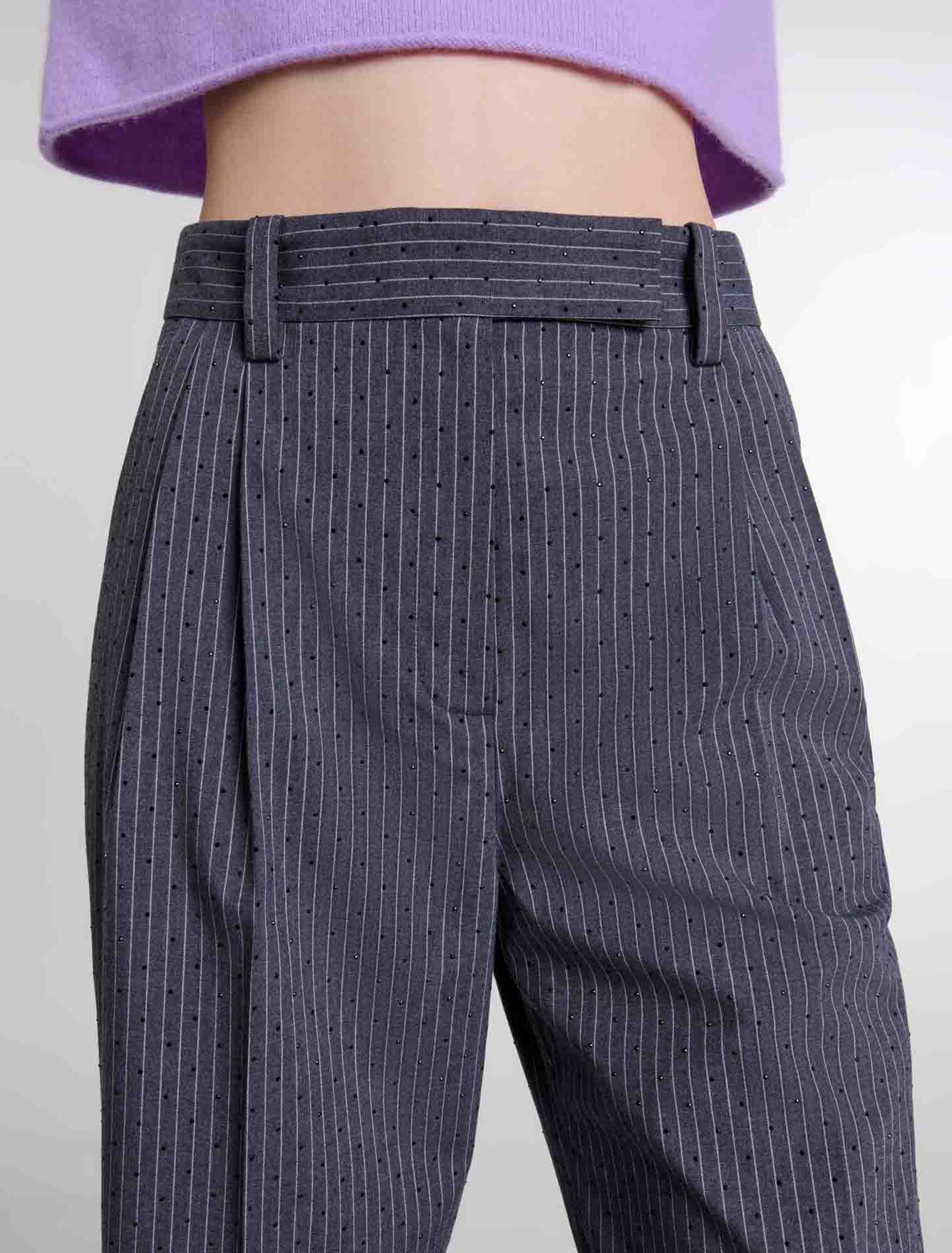 Pantalon de tailleur strassé