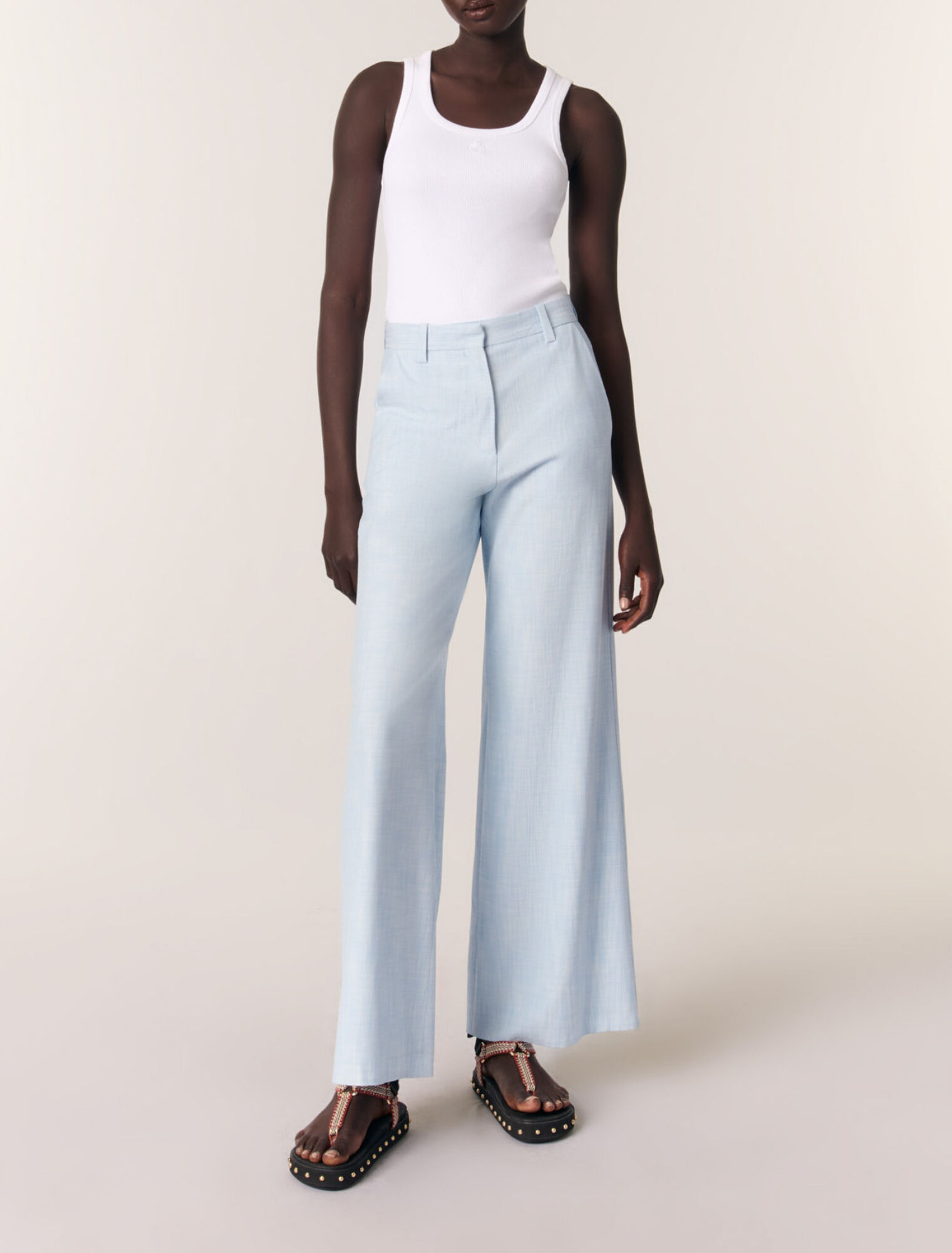 Wide-leg suit trousers