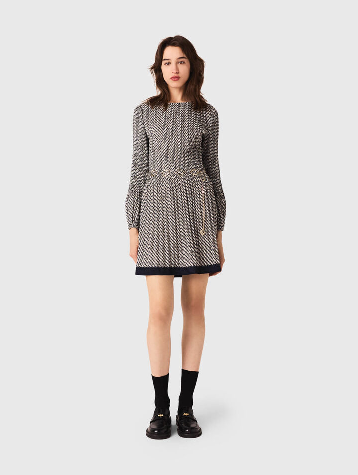 Robe plissée imprimée