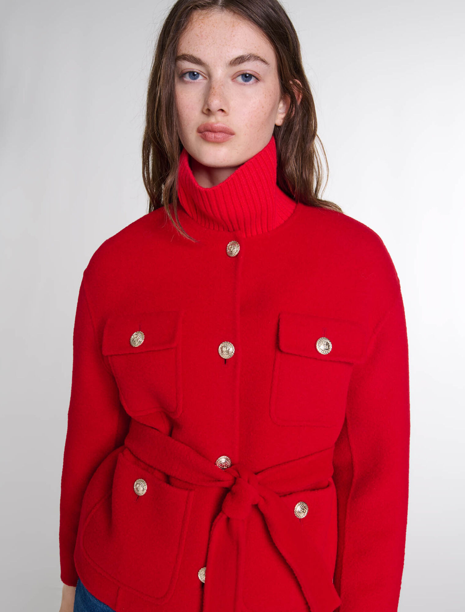 Veste double face ceinturée
