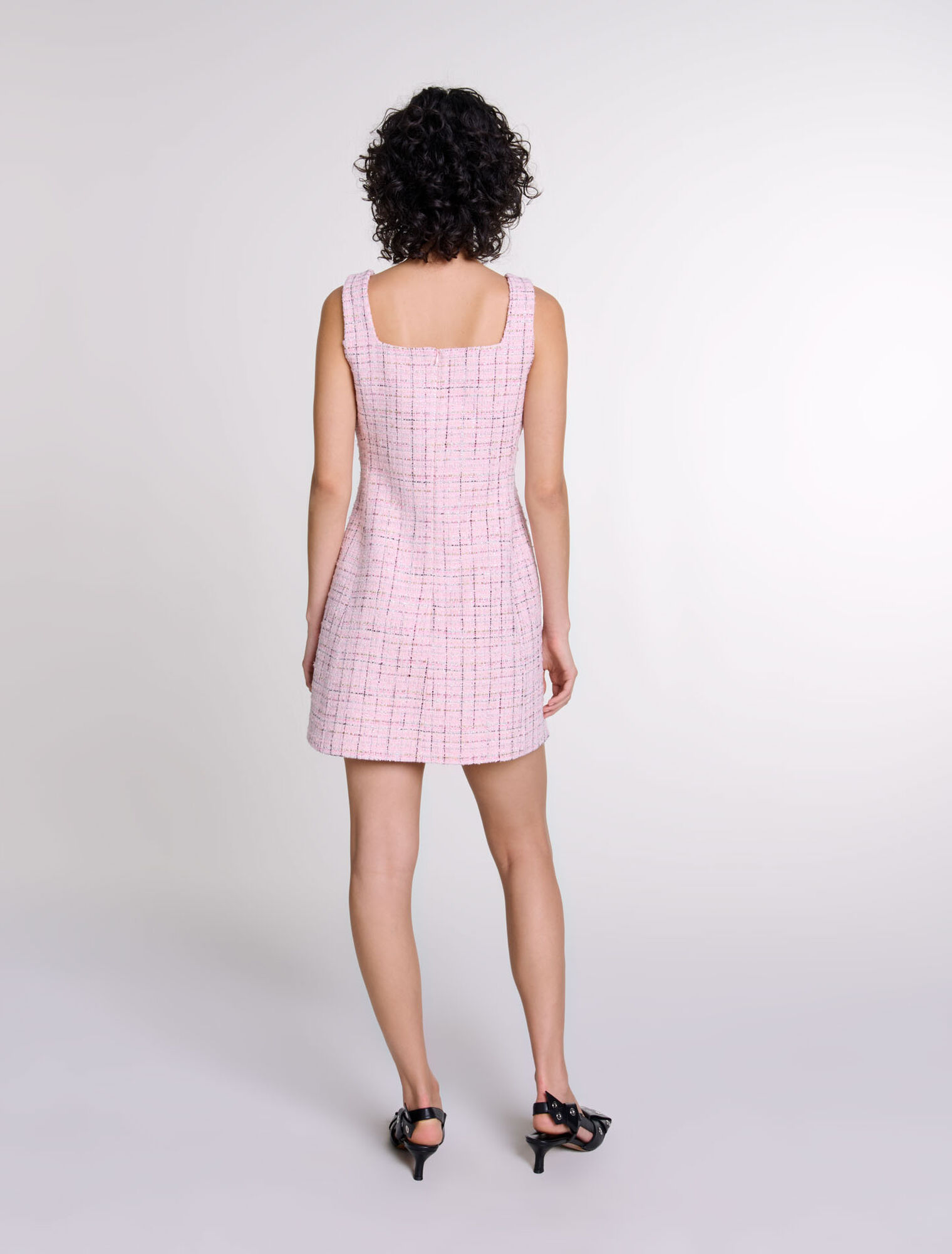 Robe sans manches en tweed