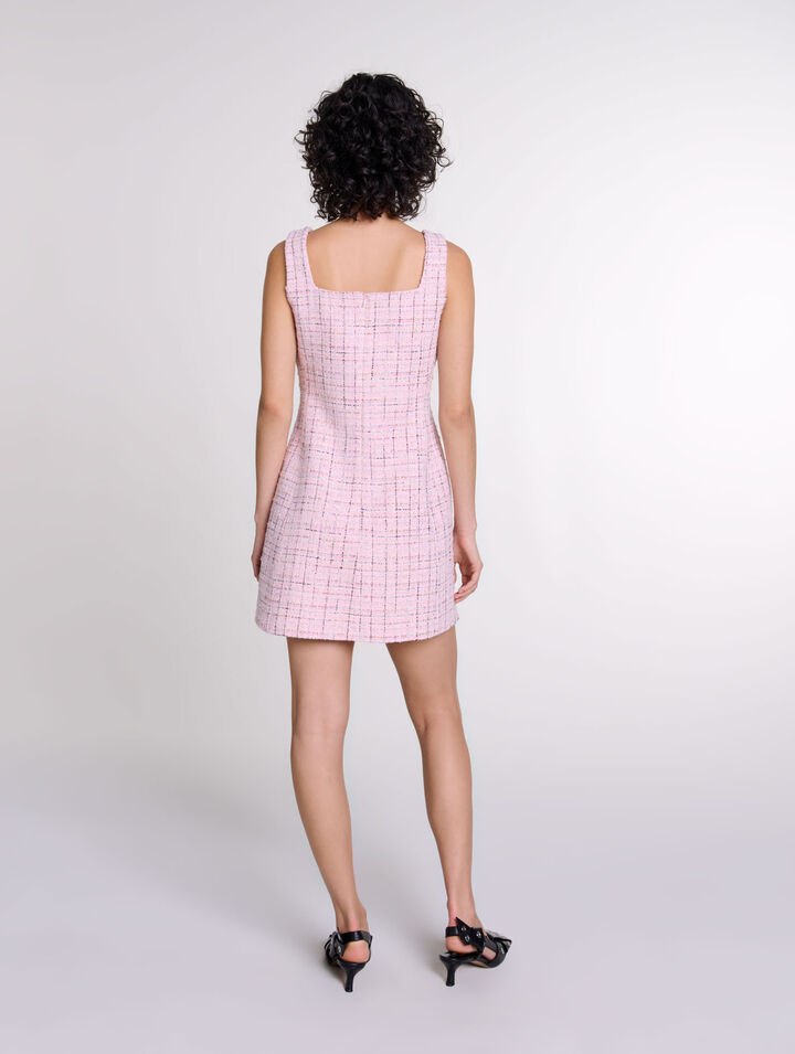 Robe sans manches en tweed