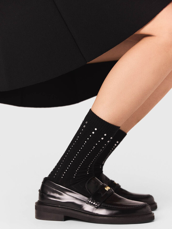 Chaussettes en coton à strass