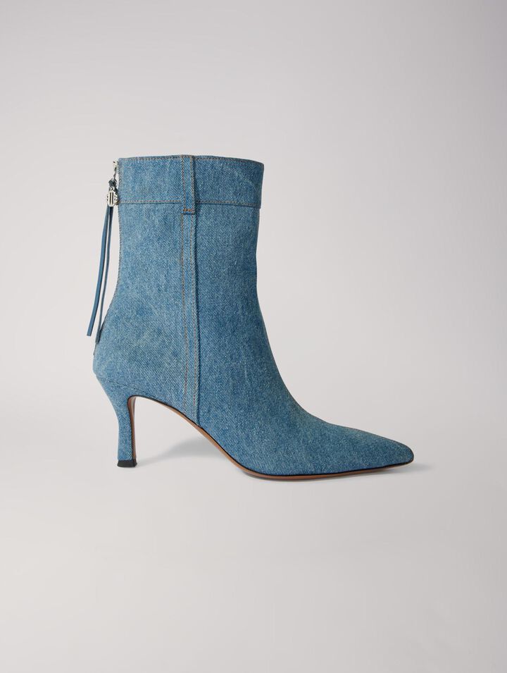 Bottines en denim à bout pointu