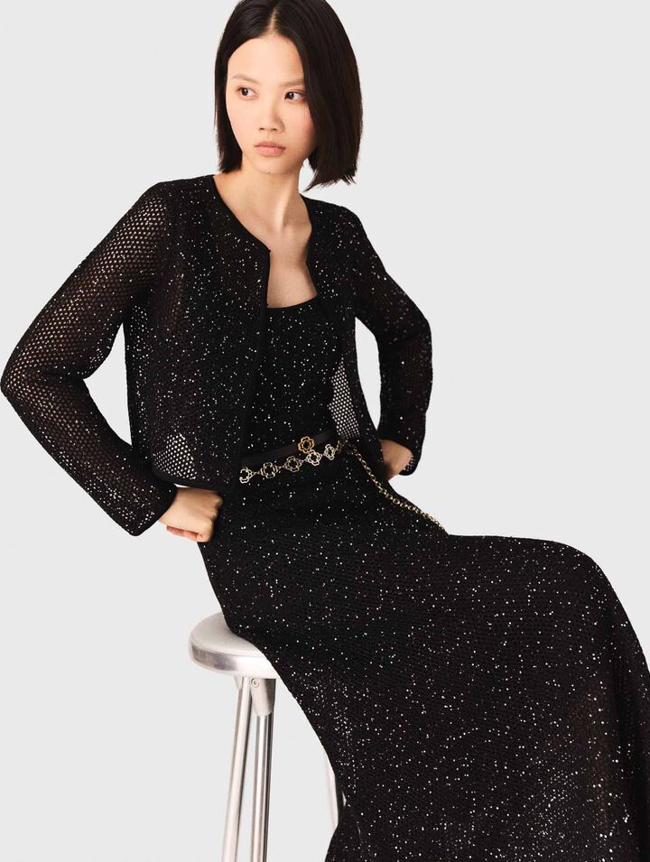 Cardigan en maille strassée