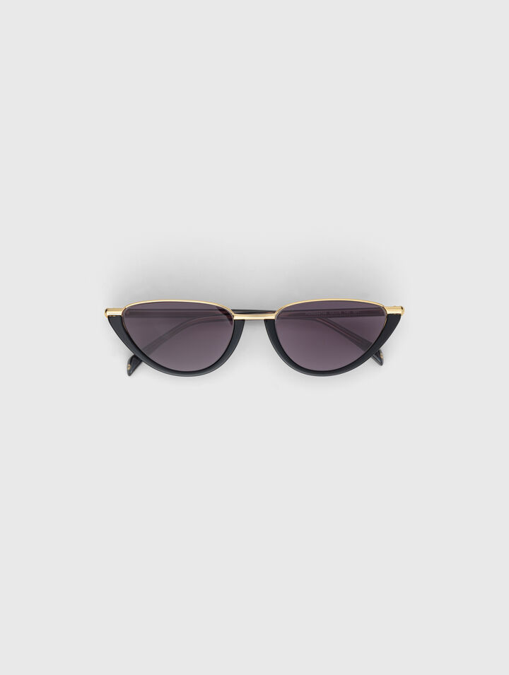 Lunettes cat eyes m&eacute;tal et ac&eacute;tate