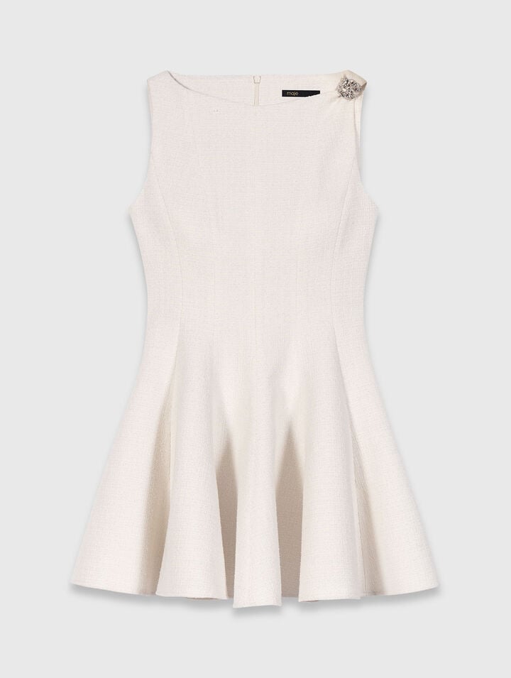 Robe courte évasée en tweed