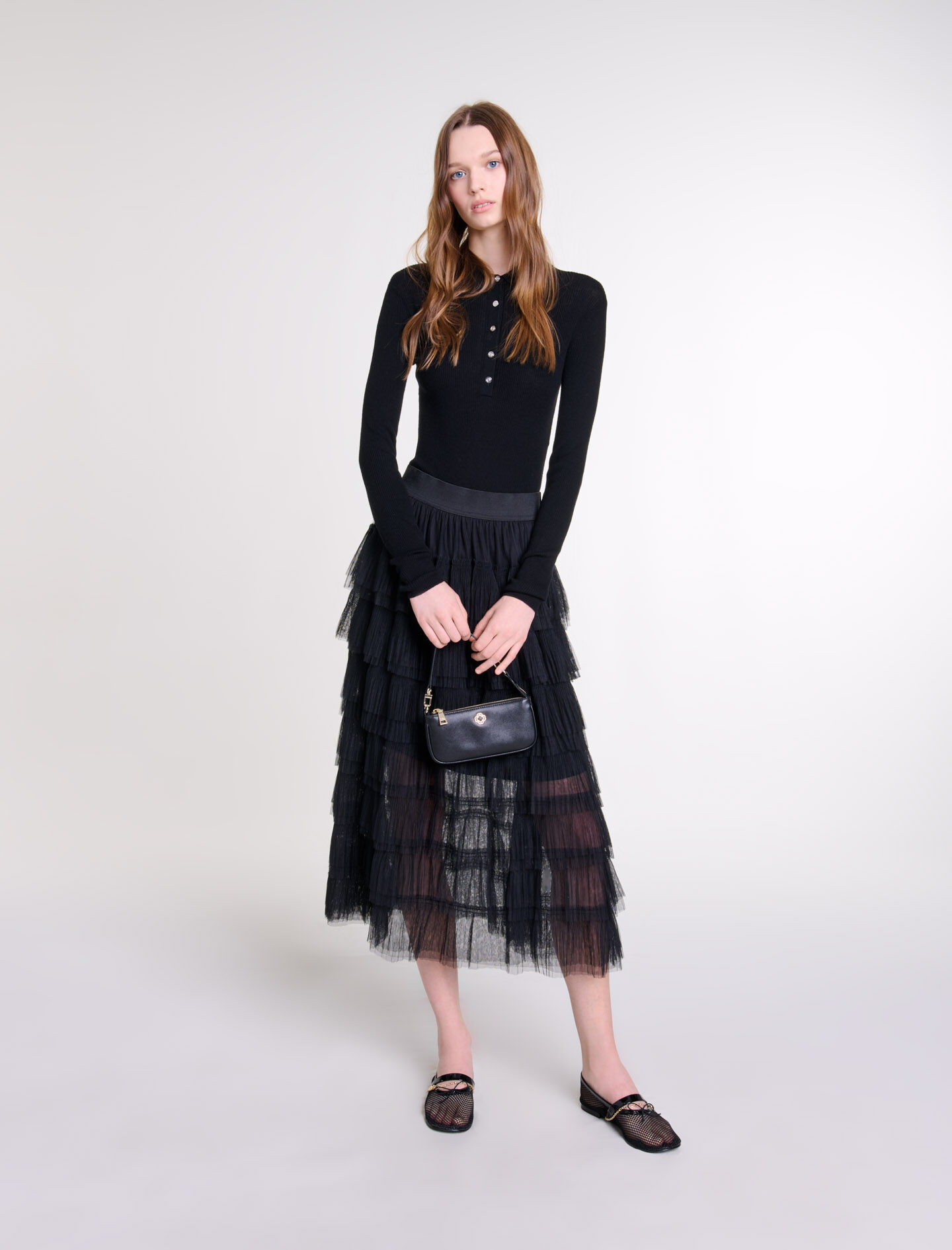 Jupe midi en tulle