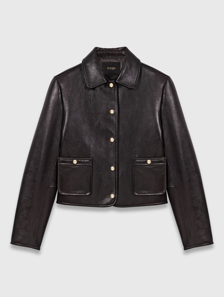 Veste courte en cuir