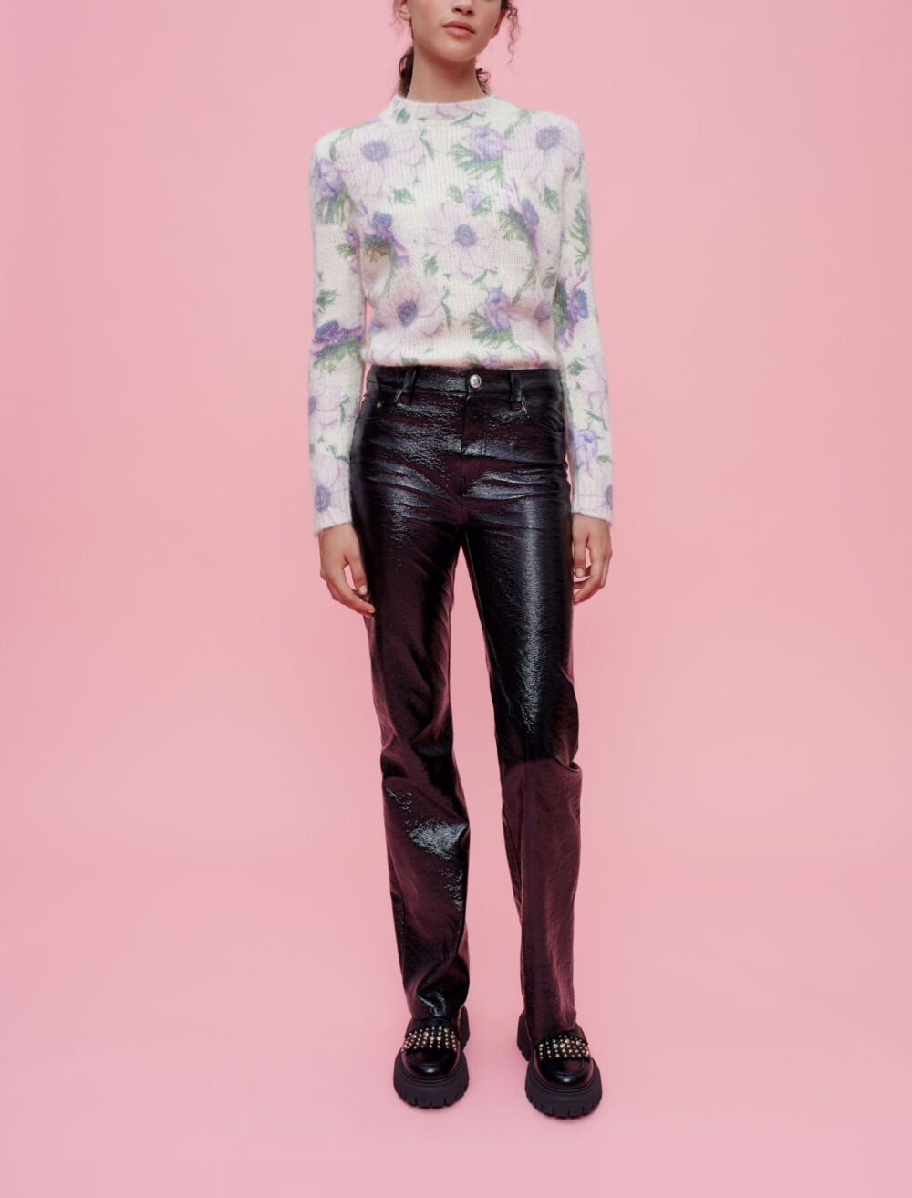 Flared vinyl pants Pants Jeans Maje