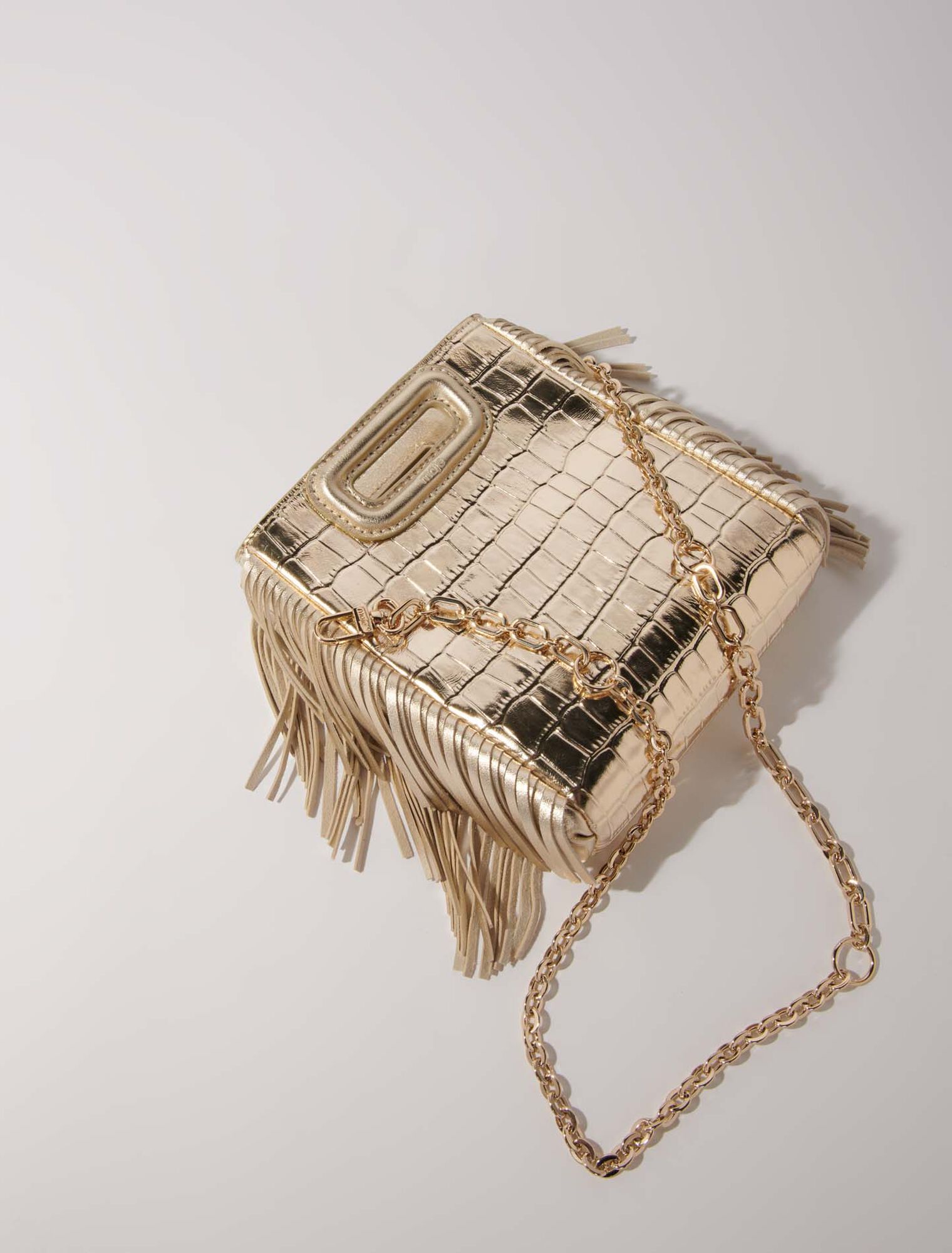 Sac M Mini en cuir effet croco