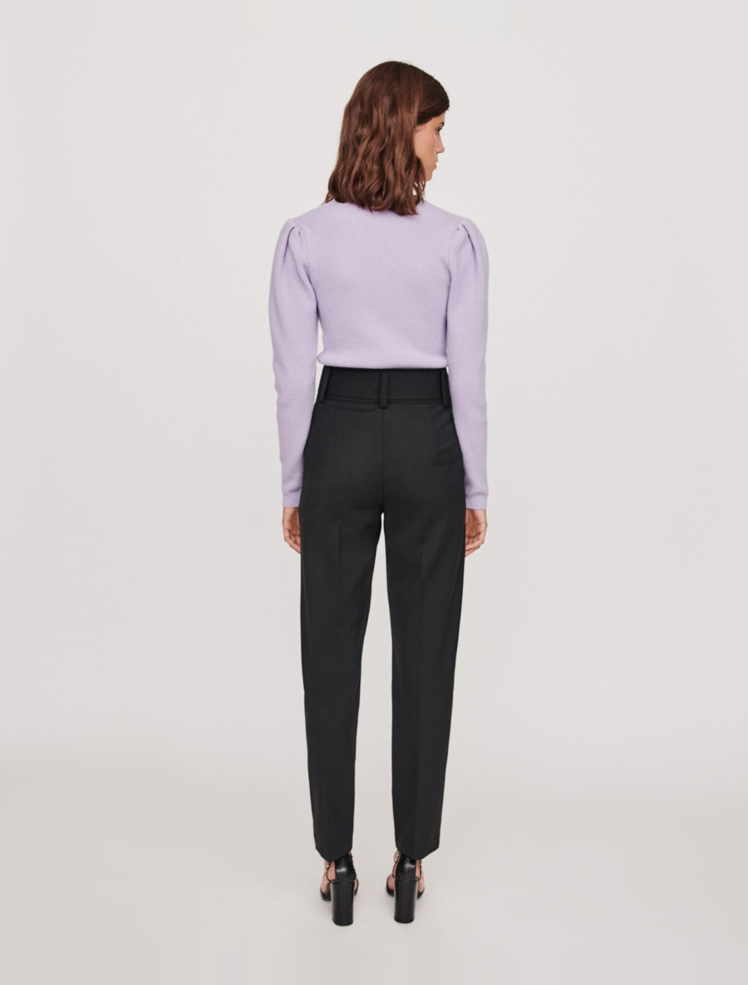 Belted high-waisted trousers