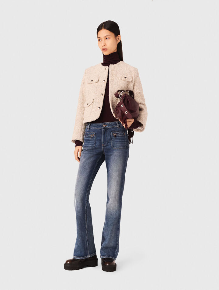 Veste courte en tweed bouclé