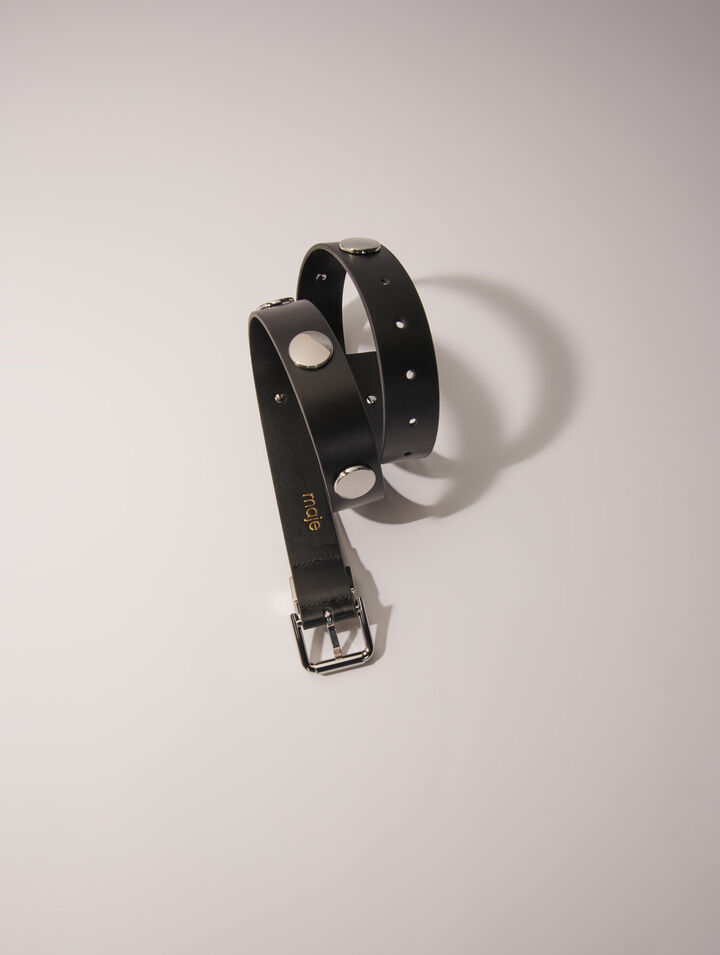Ceinture en cuir à studs