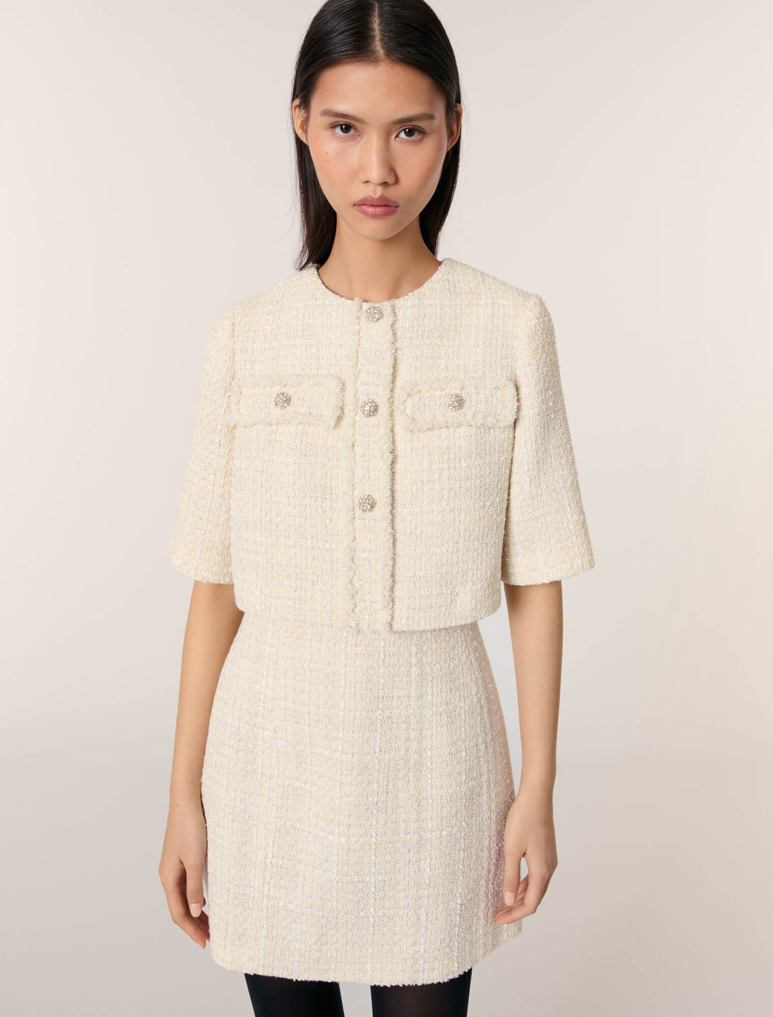 Tweed 2-in-1 short dress