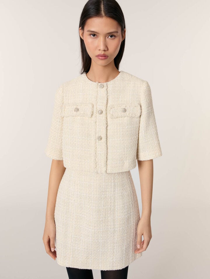 Robe courte 2-en-1 en tweed