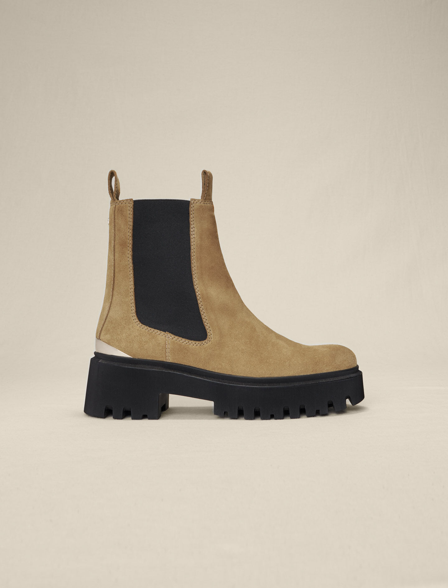 Leather platform ankle boots Shoes Maje
