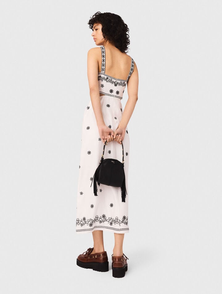 Embroidered cut-out maxi dress