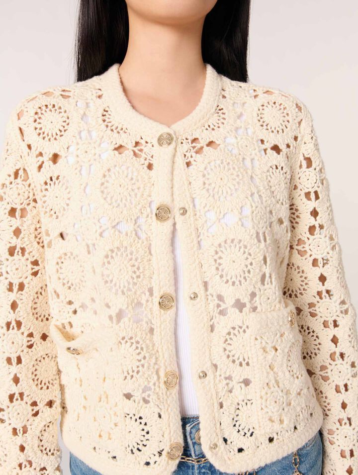 Cardigan court à crochet