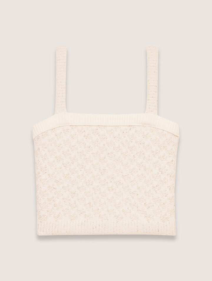 Top court en maille effet tweed