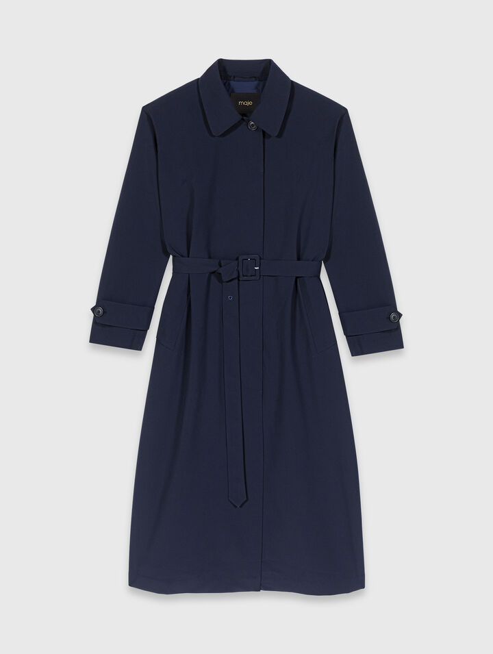 Trench &agrave; capuche strass&eacute;e amovible