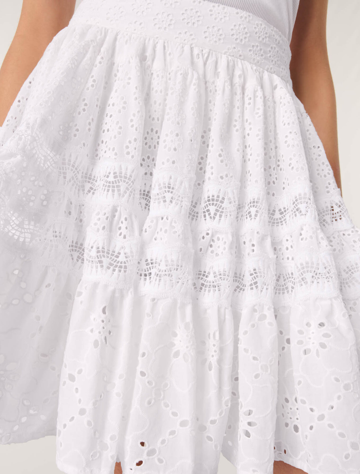 Jupe courte en broderie