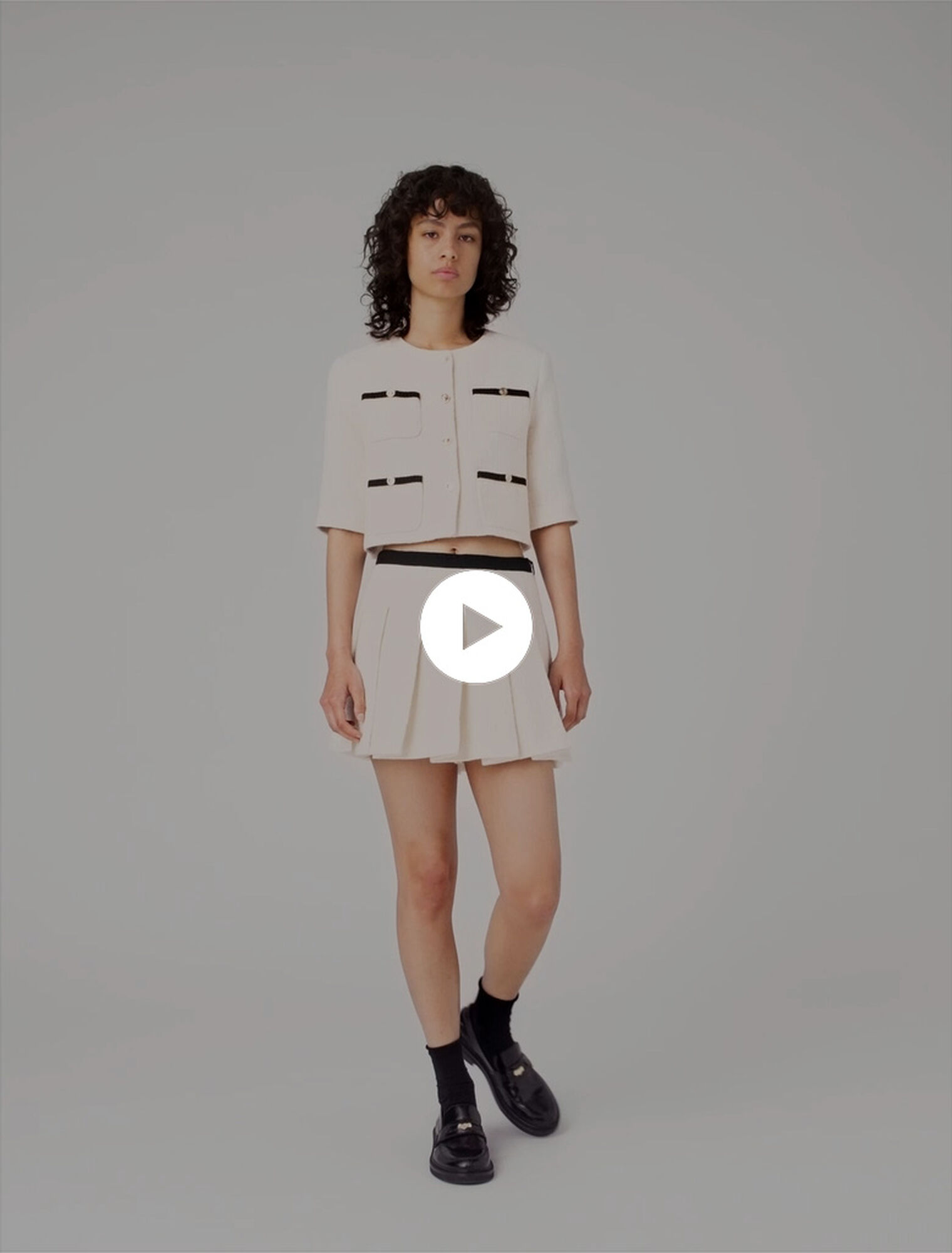 Short trompe l'œil en tweed