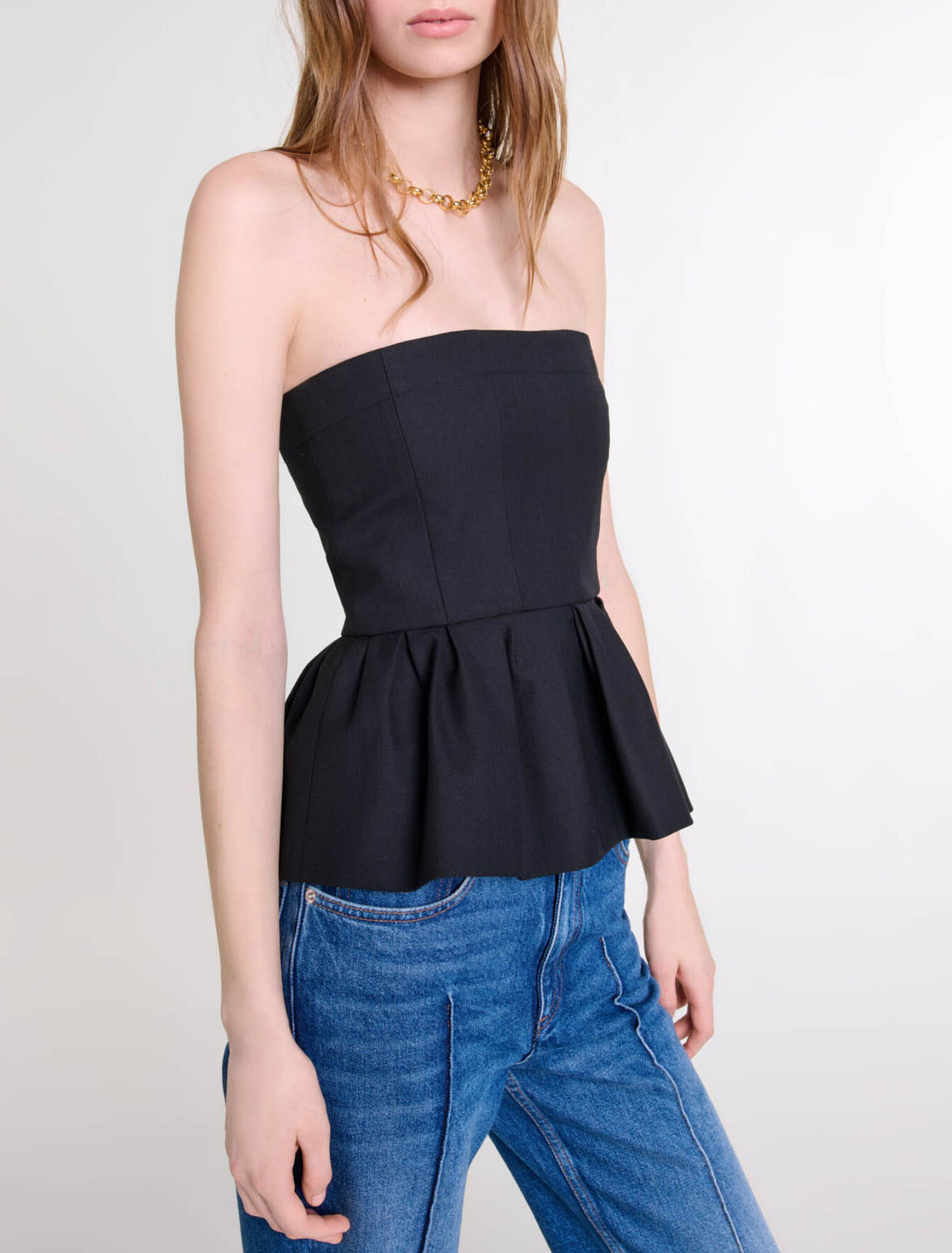 Bustier top with basque