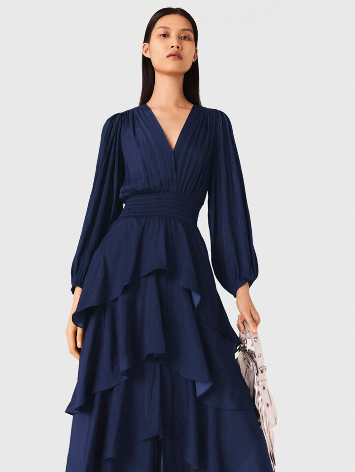 Robe longue à volants