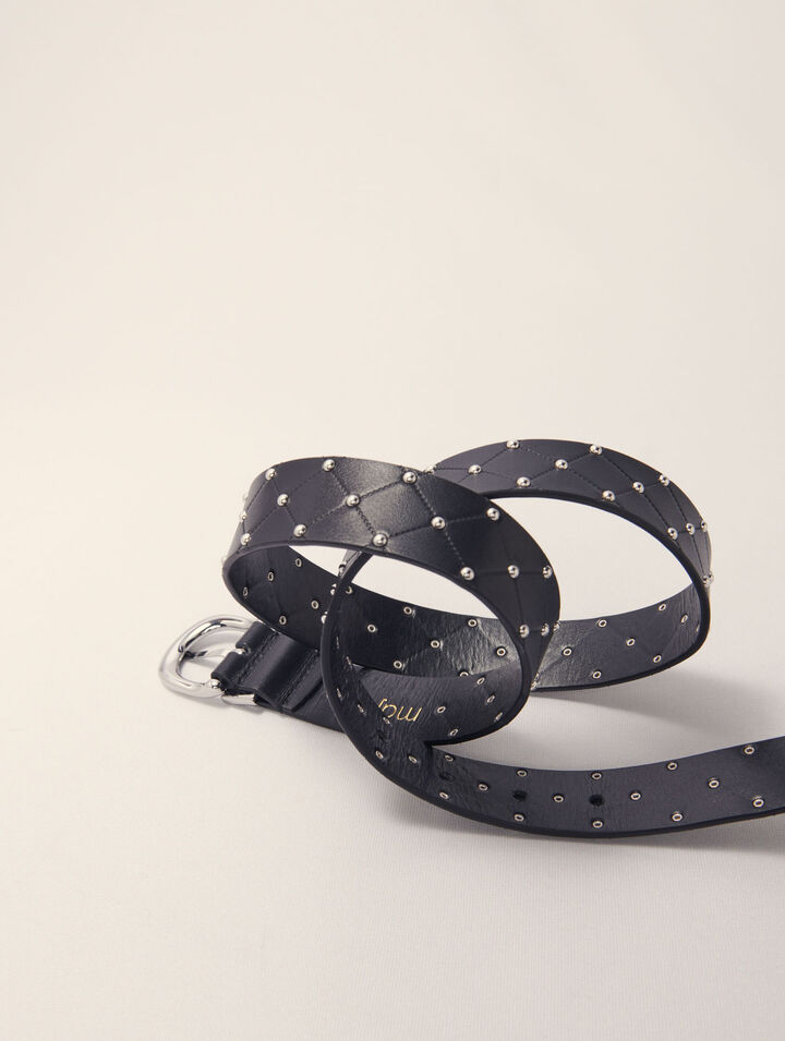 Ceinture en cuir matelassé