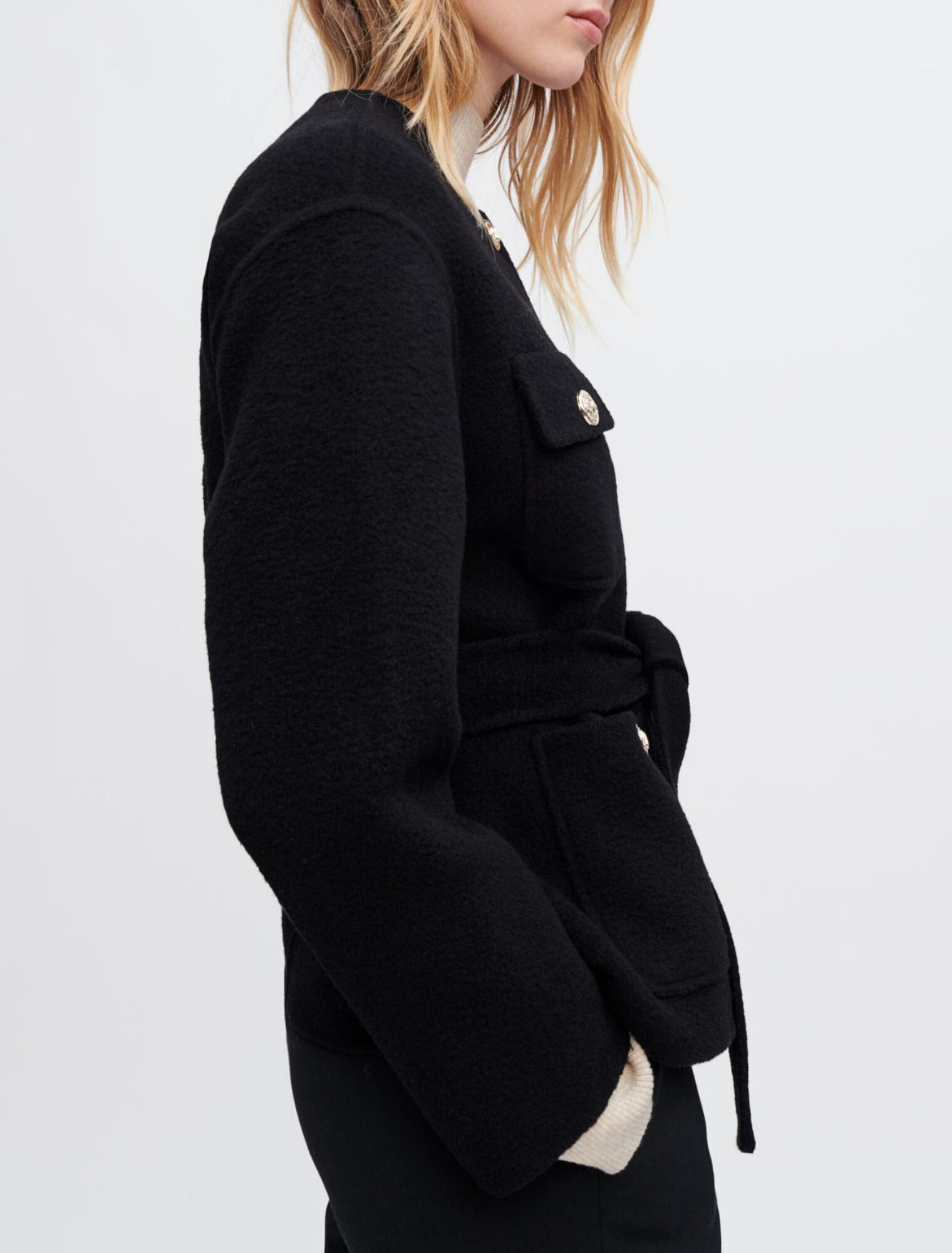 Textured double-faced coat