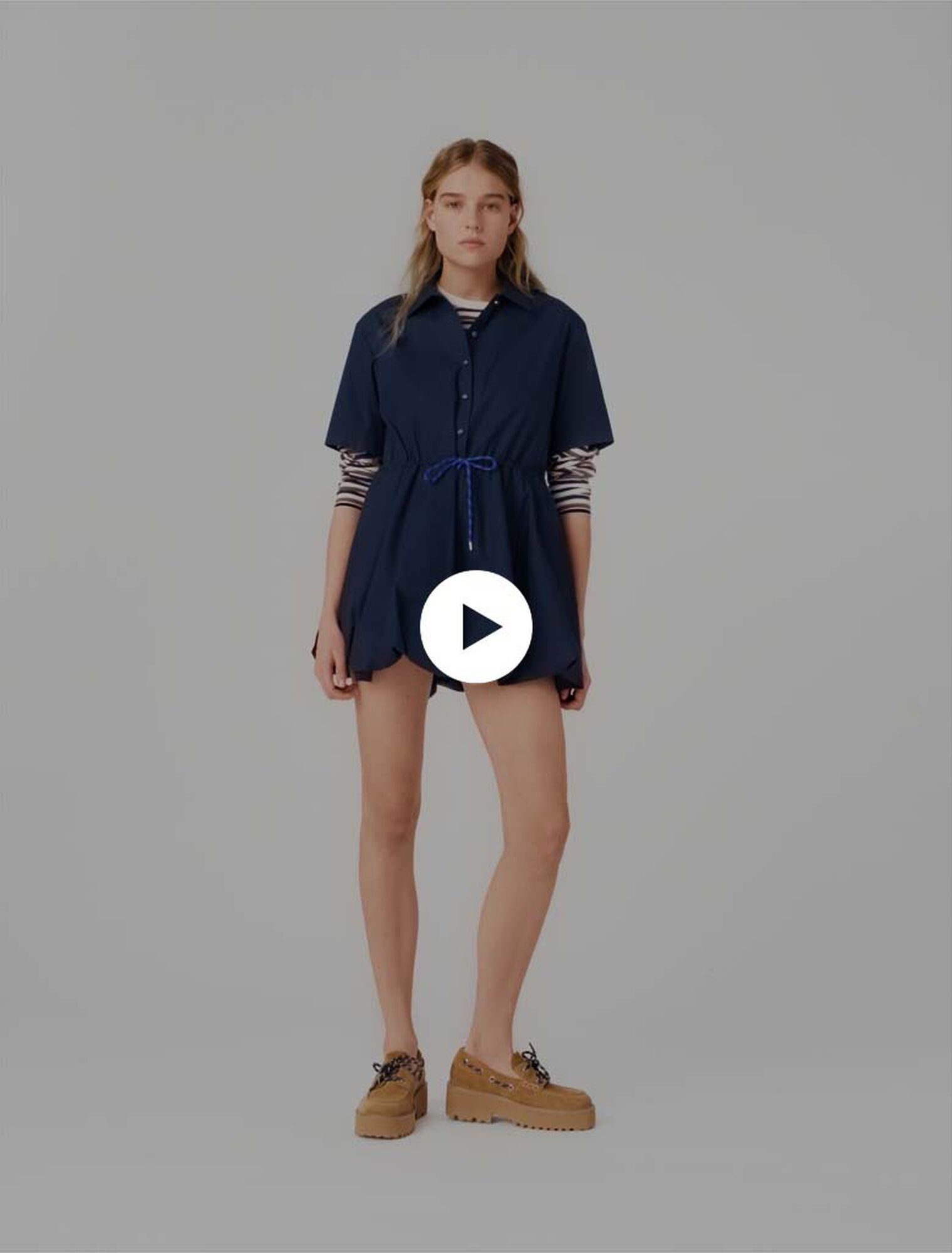 Robe boule manches courtes en coton