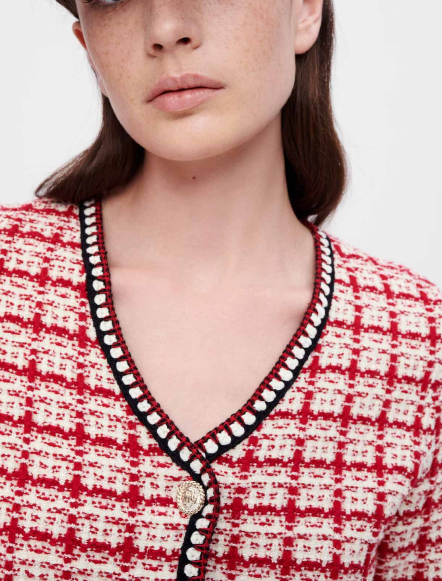 Robe en maille façon tweed à carreaux