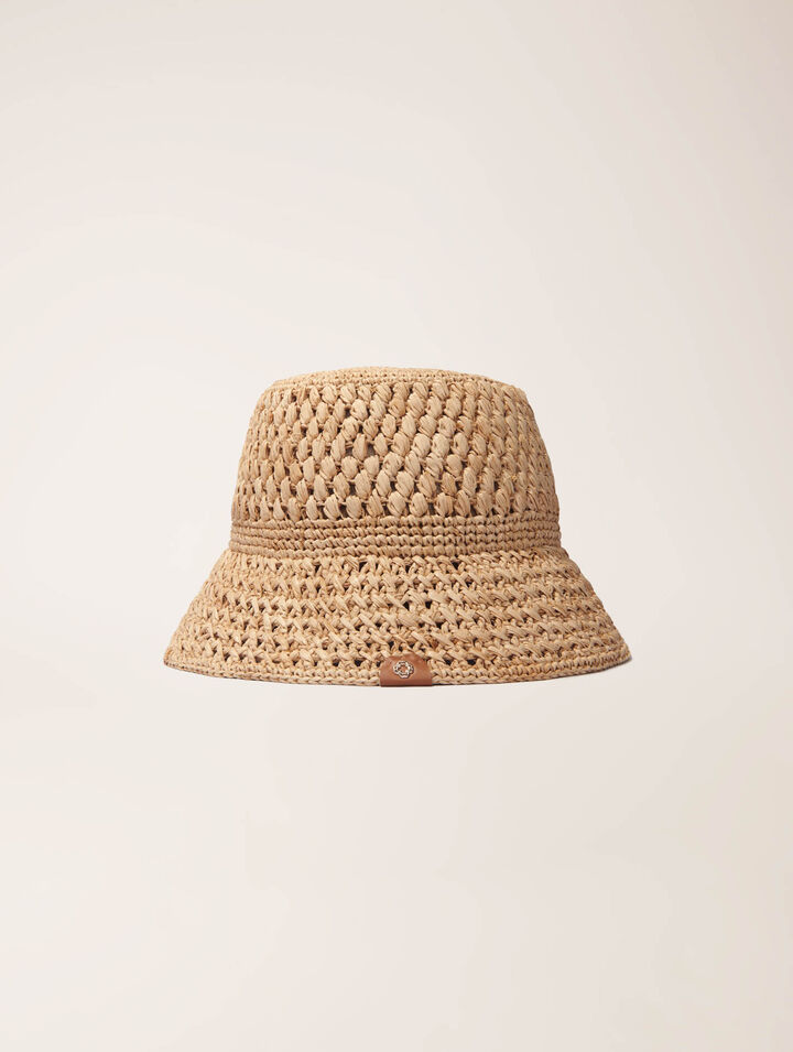 Crochet raffia bucket hat