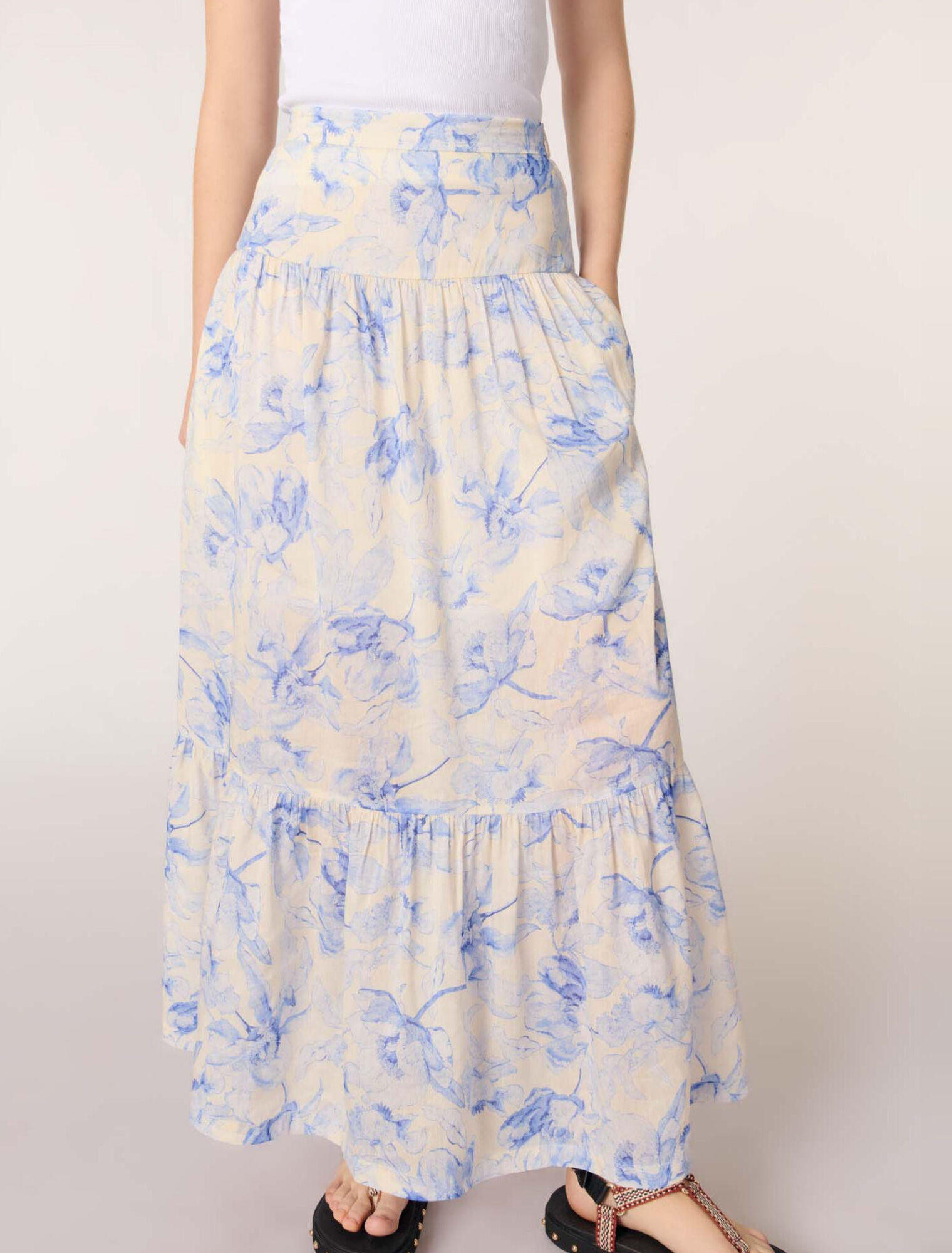 Jupe longue imprim&eacute; floral