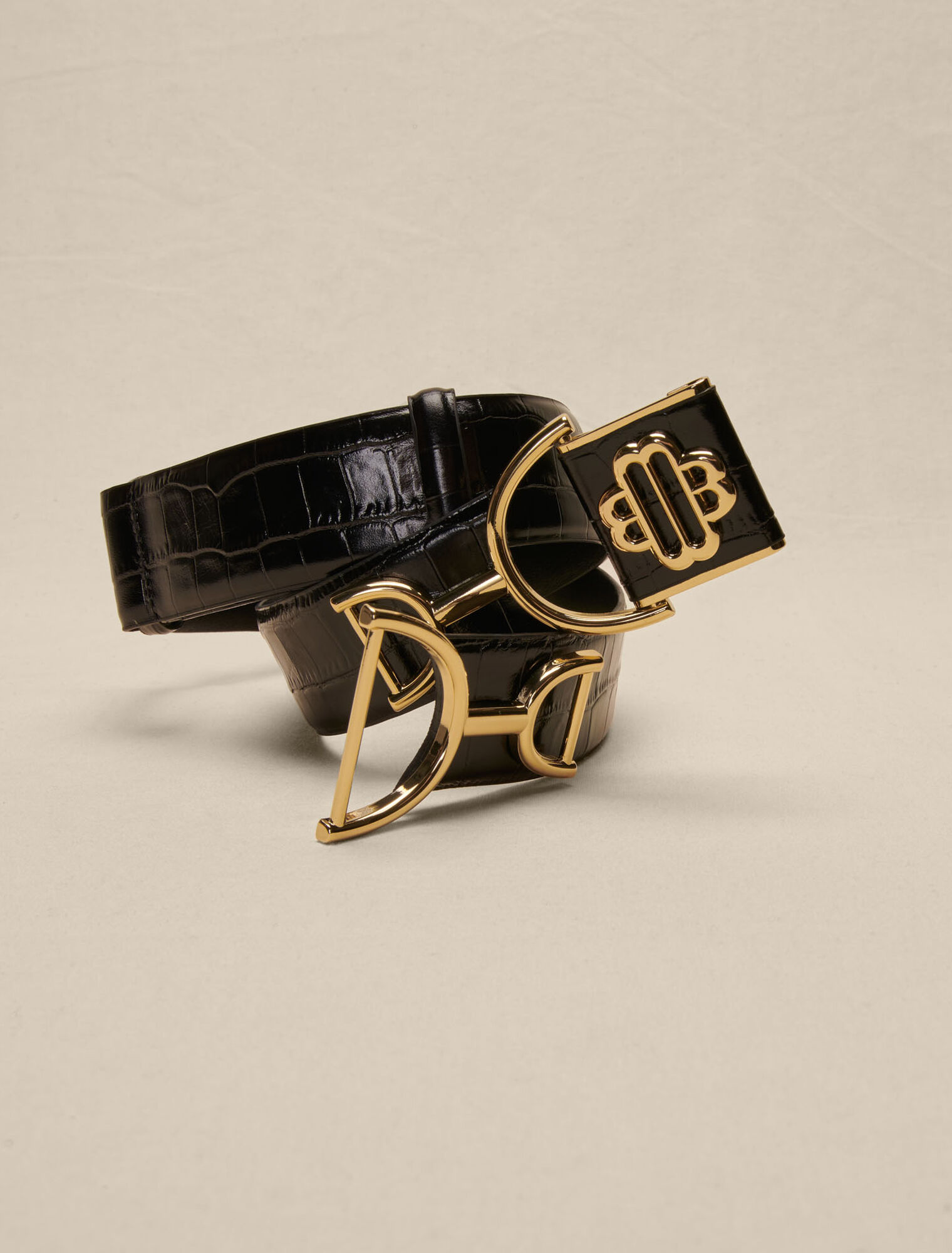 Ceinture large en cuir lisse