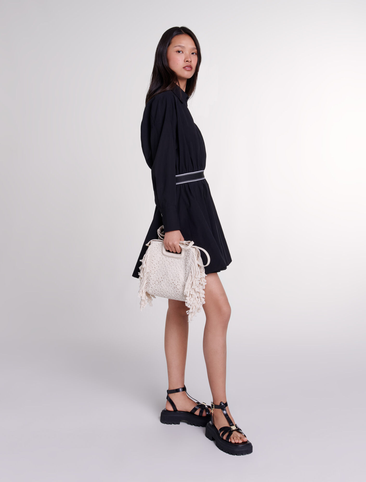 Robe chemise courte élastiquée
