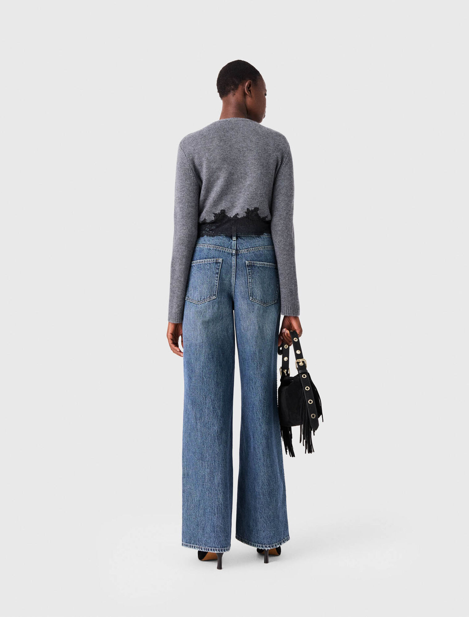 Wide-leg jeans with chains