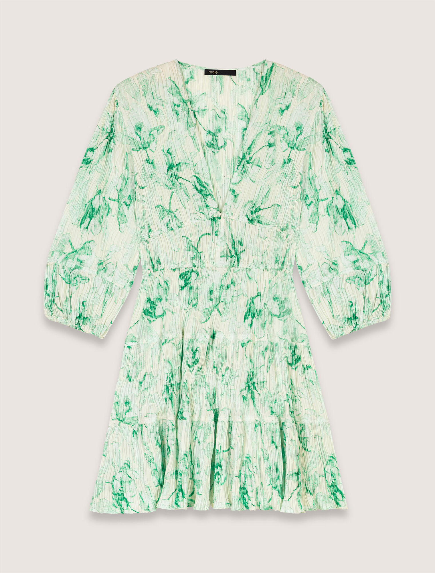Robe courte plissée imprimée