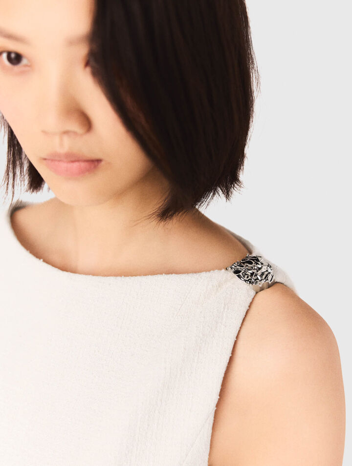 Robe courte évasée en tweed