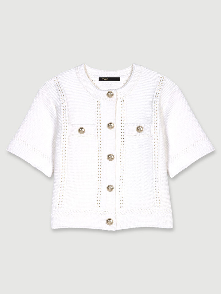 Cardigan en maille manches courtes