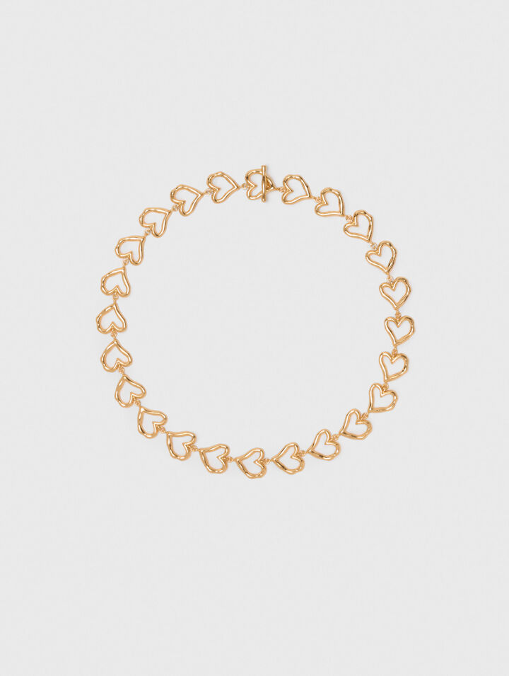 Collier cœur en laiton doré