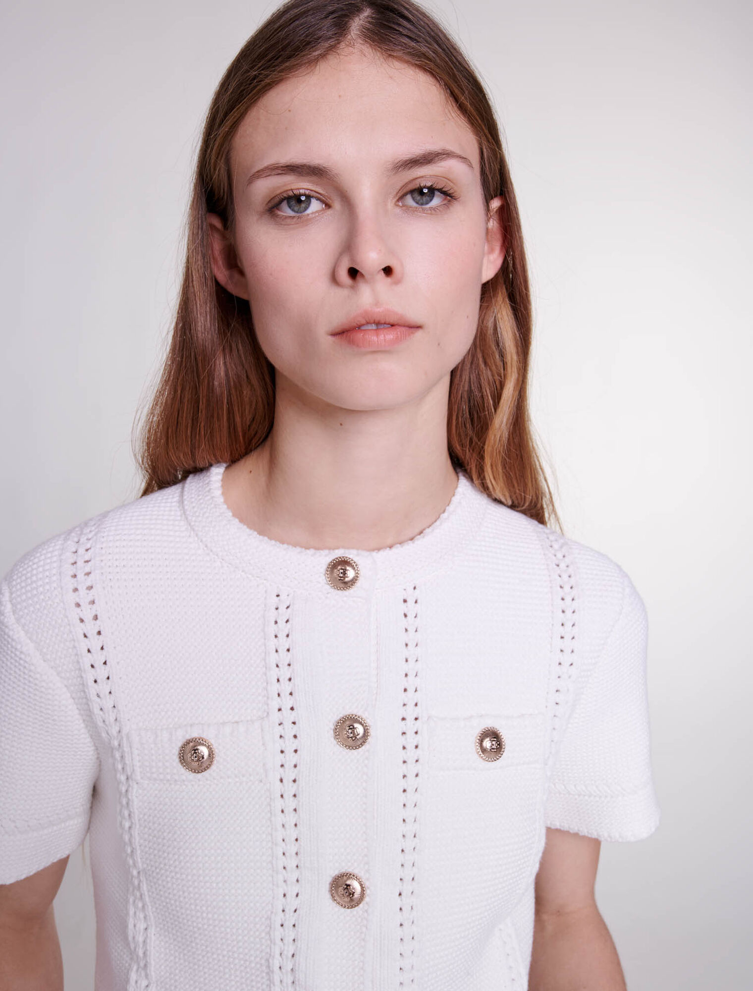 Cardigan en maille manches courtes