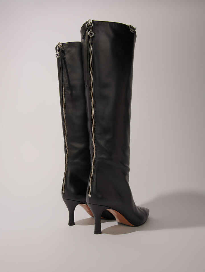 Bottes en cuir à bouts pointus