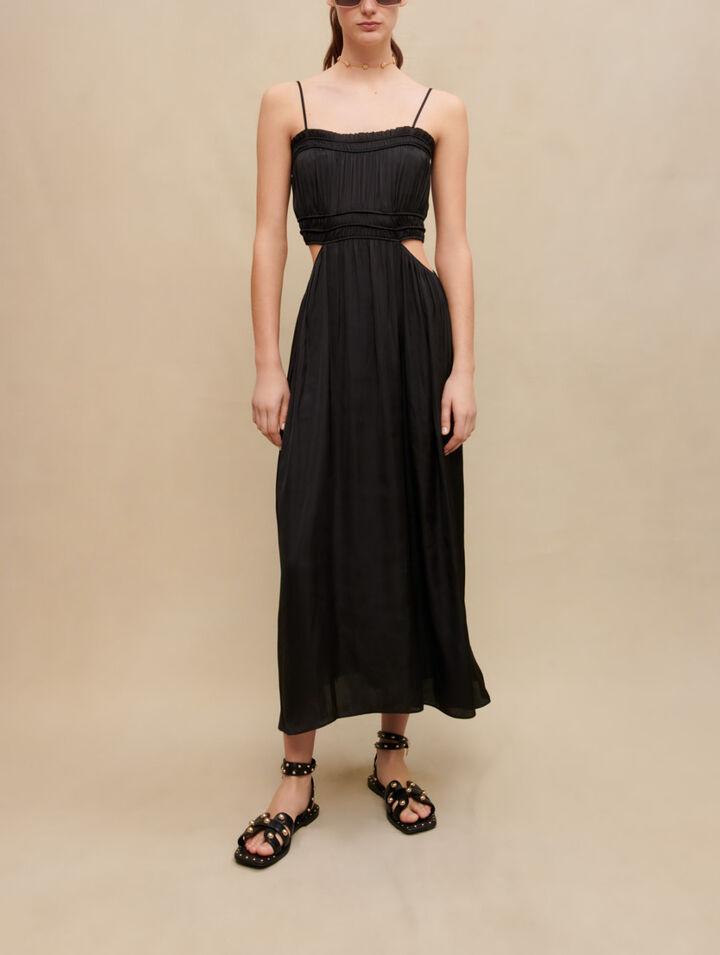 Robe longue satinée