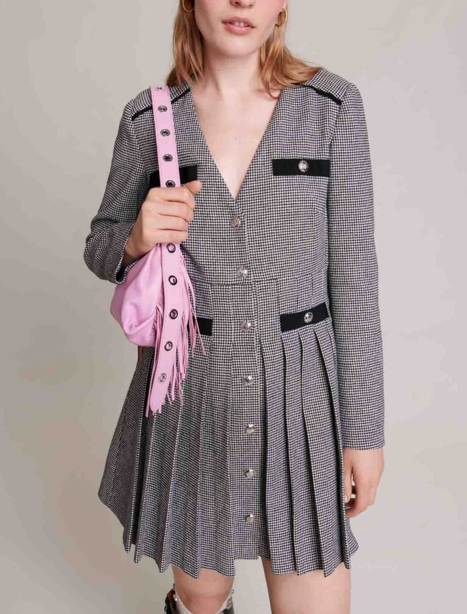 Robe courte plissée