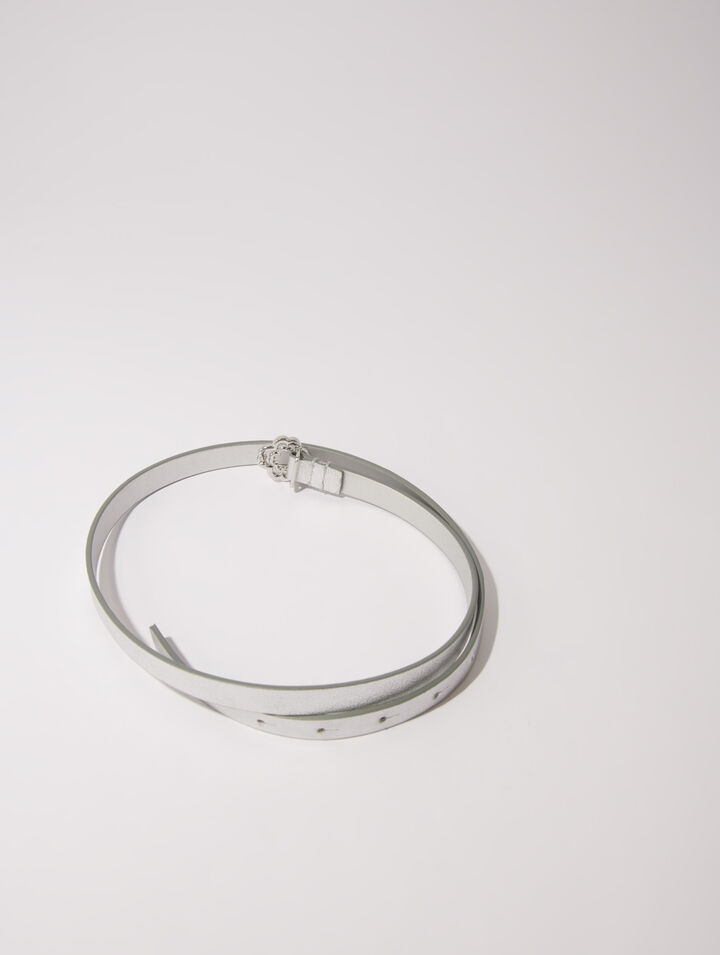 Ceinture fine à boucle Clover