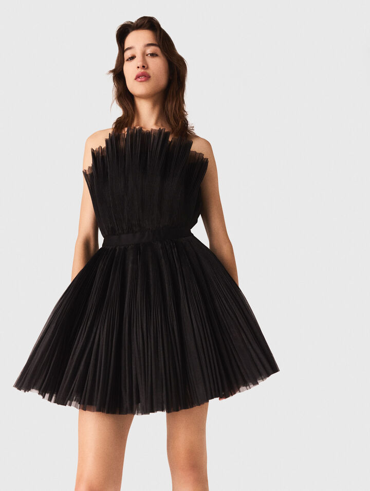 Robe bustier en tulle et organza
