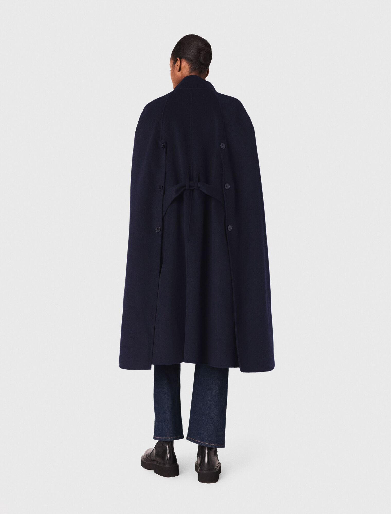 Manteau long double face avec cape